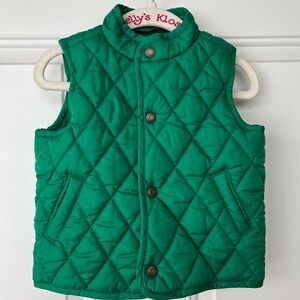 •Janie and Jack• Emerald Green Quilted Vest - Size 6-12 Months